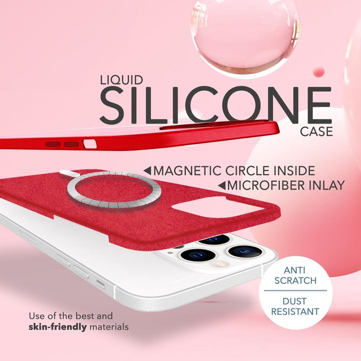 Produktbild Nalia Liquid Silikon Hülle mit MagSafe Funktion & 2x Display Schutzglas (Apple iPhone 14 Pro)