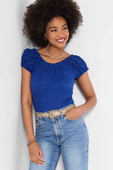 Produktbild Joe Browns Textured Jersey Top with Elasticated Neckline (48)