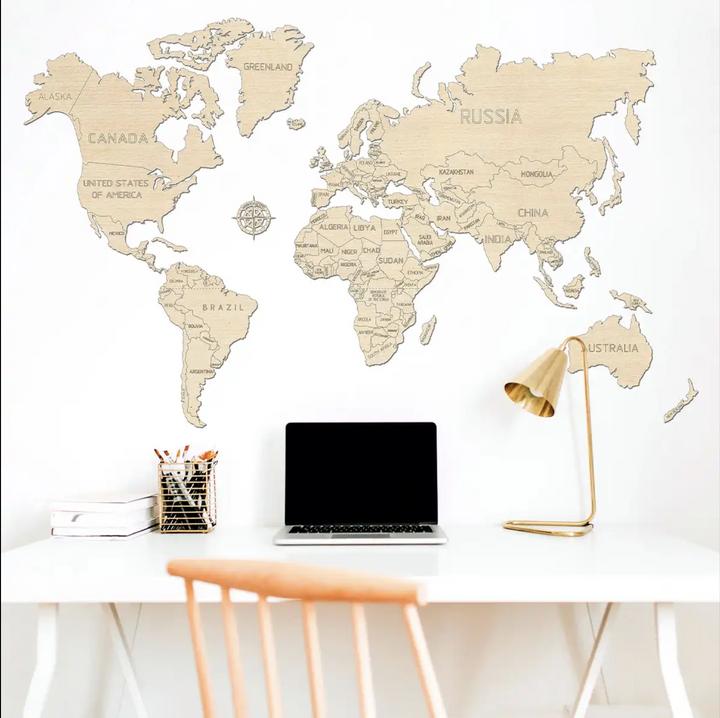 Productafbeelding WoodenCity Wereldkaart L (31 onderdelen)