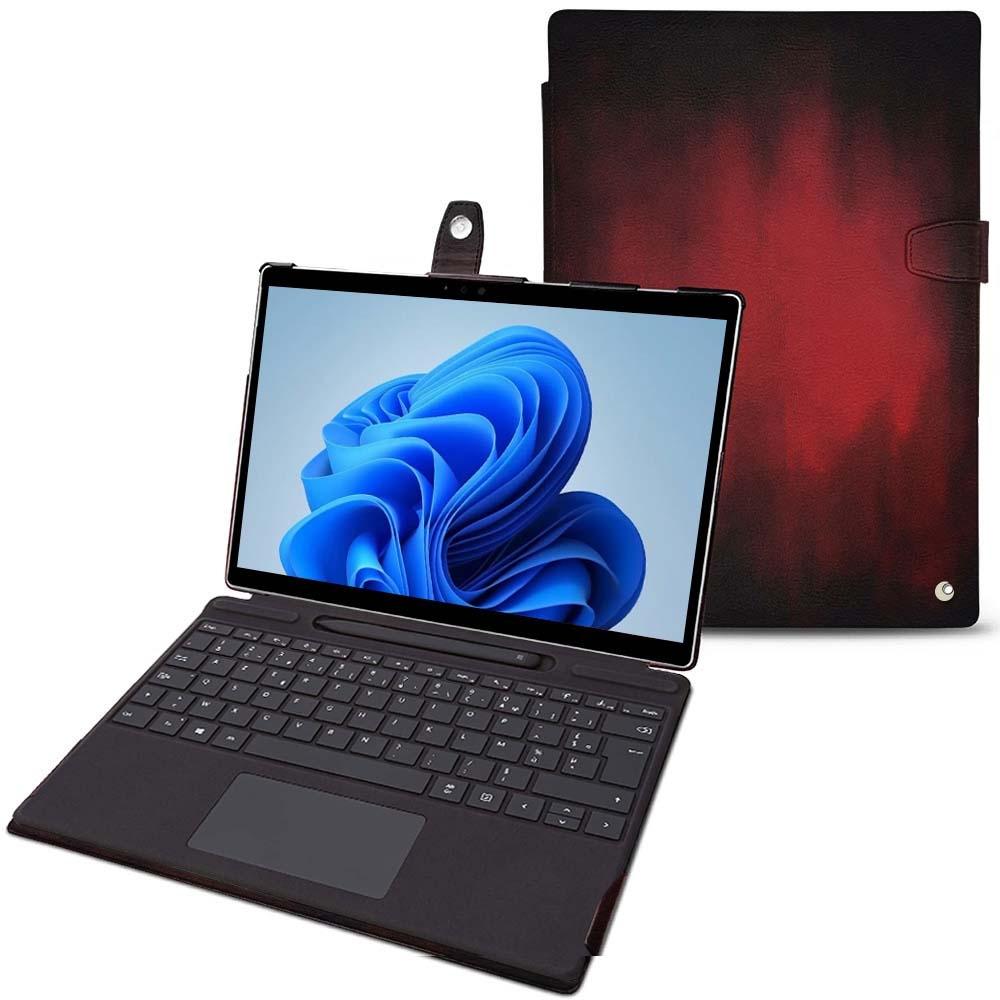Noreve Lederschutzhülle Microsoft Surface Pro8 (Microsoft Surface Pro 8), Tablet Hülle, Rot