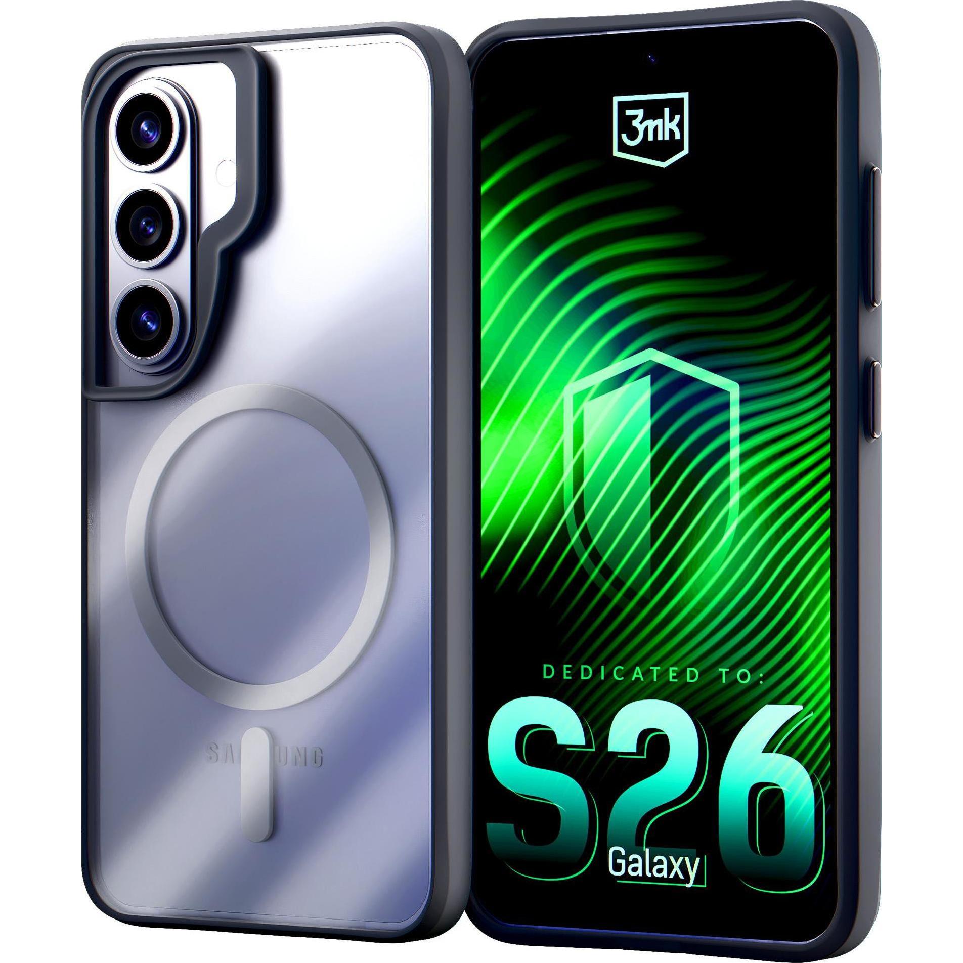 3Mk Trasparente/Nero Ochranný Kryt Satin Armor Magcase Pro Samsung Galaxy S26 (Samsung Galaxy S26), Cover Smartphone,