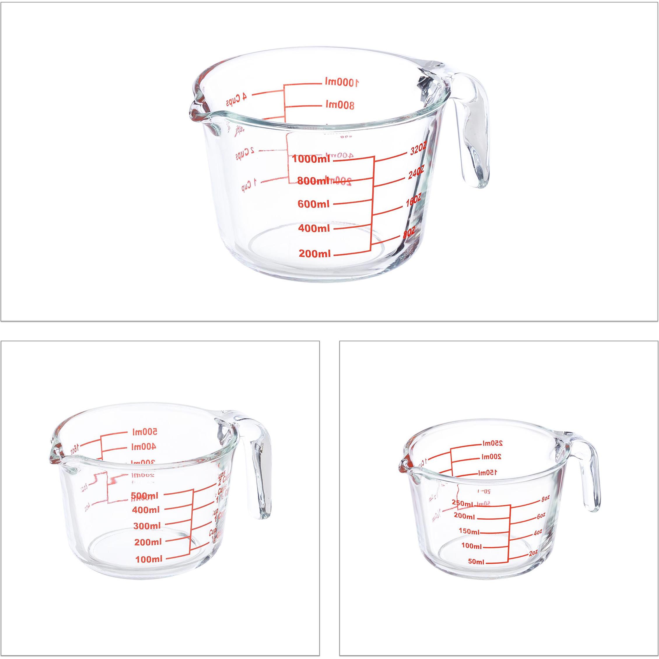 Thumbnail - Relaxdays Messbecher-Set, Messbecher, Rot, Transparent