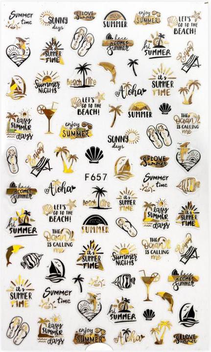 Produktbild BrillBird Nagelsticker F657 Holo Gold&Black (Nagellacktrockner)