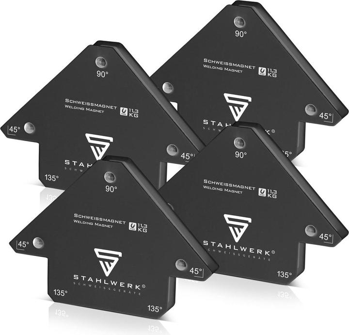 Stahlwerk Schweisswinkel 4er Set Magnet 11,3kg 25lbs Schweissmagnet Magnetwinkel