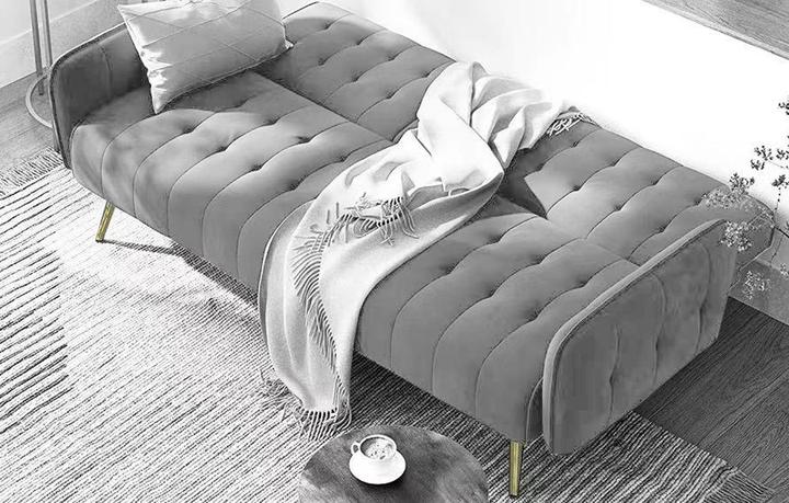 Produktbild HTI-Living Schlafsofa Eris Velvet Grau mit Becherhalter