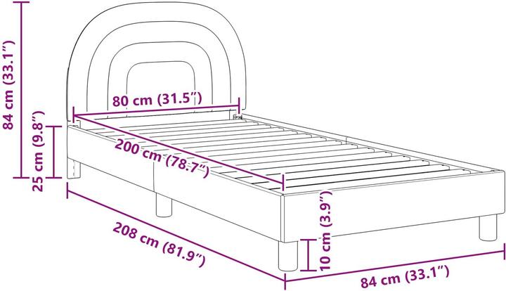 Produktbild vidaXL Moderner Bettrahmen (80 x 200 cm)
