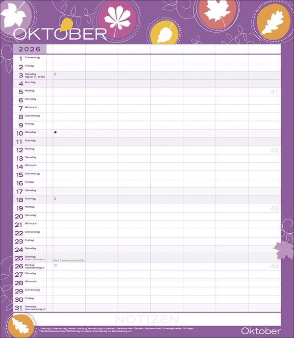 Produktbild Familienplaner Multiplaner Colour your time 40x47cm