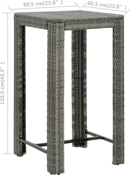 Actual product image vidaXL Bartisch (60.50 x 60.50 x 110.50 cm)