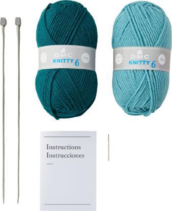 Actual product image DMC Mindful Making scarf knitting set