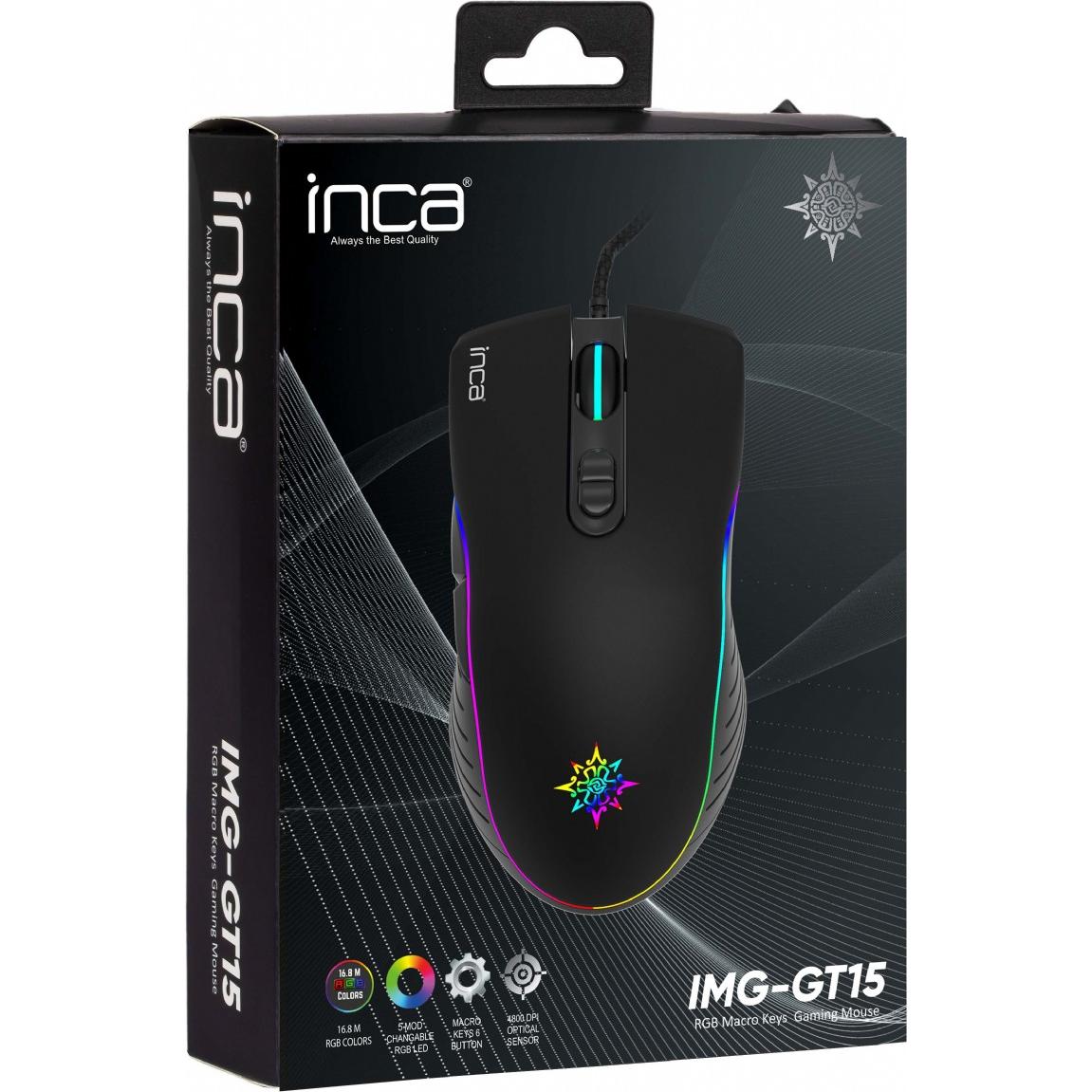 Thumbnail - Inca RGB Macro Keys Professional Gaming Mouse (Kabelgebunden), Maus, Schwarz