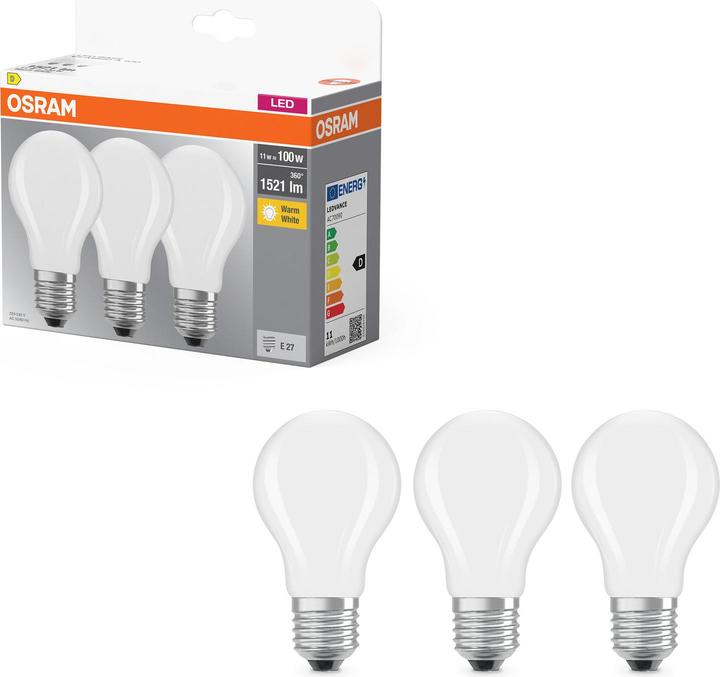 Produktbild Osram Classic A (E27, 11 W, 1521 lm, 3 x, D)