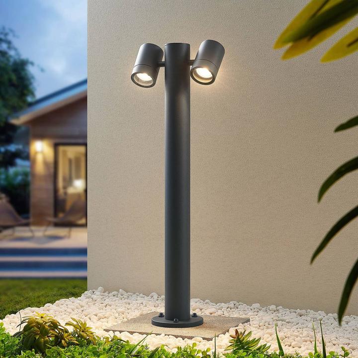 Image du produit Lucande Maloney 2 Luminaire de jardin H75 Dark Grey (GU10, IP54)