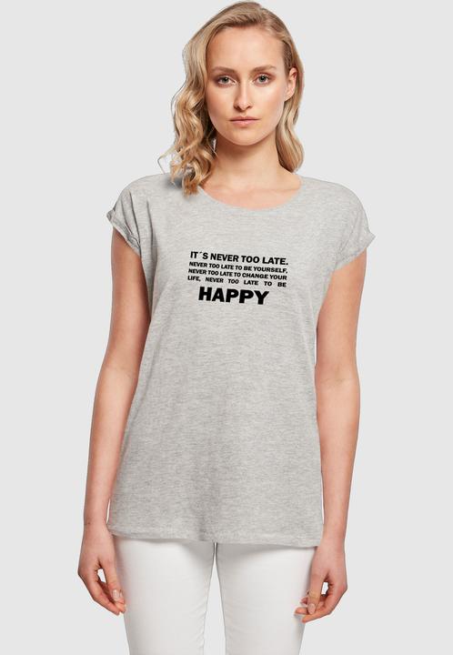 Produktbild Merchcode Ladies Never Too Late Extended Shoulder Tee - 111665 (3XL)