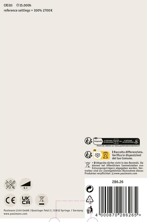 Image du produit Paulmann Globe (E27, 6 W, 470 lm, 1 x, G)