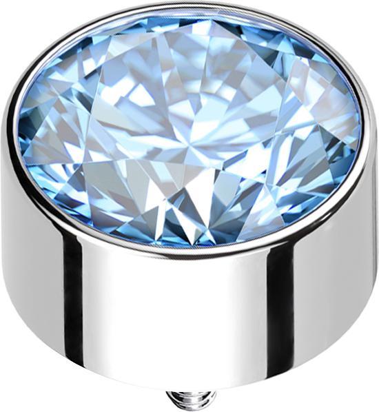 Immagine prodotto Star Piercing Cilindro di ancoraggio dermico alto in argento con cristalli d'acqua (senza ottone, Titanio)