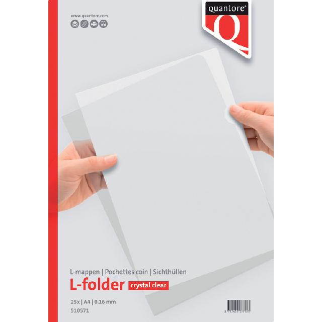 Quantore, Mappe, 25 Sichthüllen A4 L-Modell 0,16mm PP glatt (A4, 25 x)