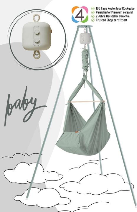 Produktbild Membantu Babyhängematte Basic Set mit Ständer Sage Green