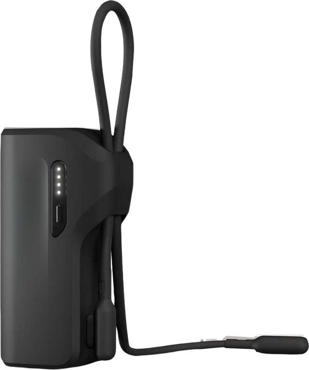 Actual product image Cygnett Thumboost 5K Powerbank with semi-integrated USB-C Cable Black (5000 mAh, 15 W, 18.50 Wh)
