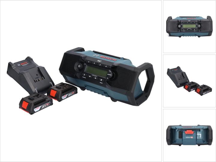 Produktbild Bosch Professional GPB 18V-2 SC Professional Akku Baustellenradio 18 V DAB+ Bluetooth AUX + 2x Akku 2,0 Ah + Lade (DAB+, FM, Bluetooth)