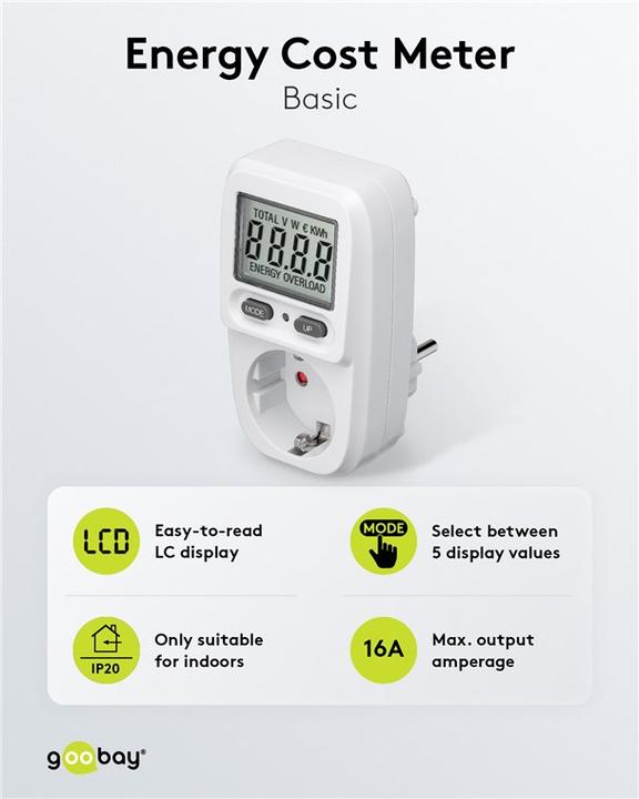 Actual product image Goobay Digital Energy Cost Meter Basic