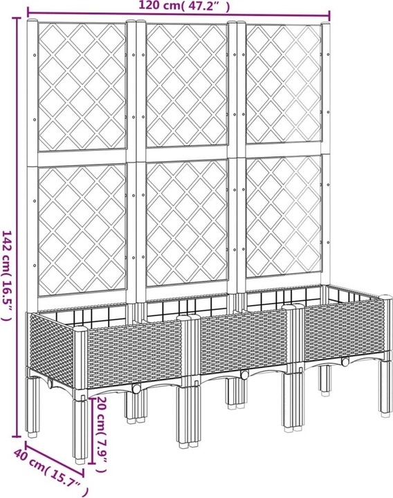 Actual product image VidaXL Planter with trellis PP