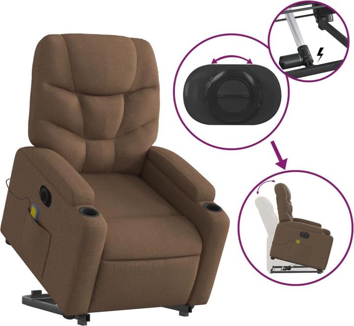 Actual product image VidaXL Electric massage chair with stand-up aid fabric