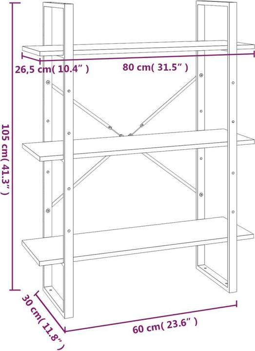 Actual product image VidaXL Elden (80 x 30 x 105 cm)