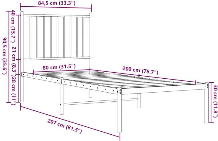 Image du produit vidaXL Bettgestell (80 x 200 cm)