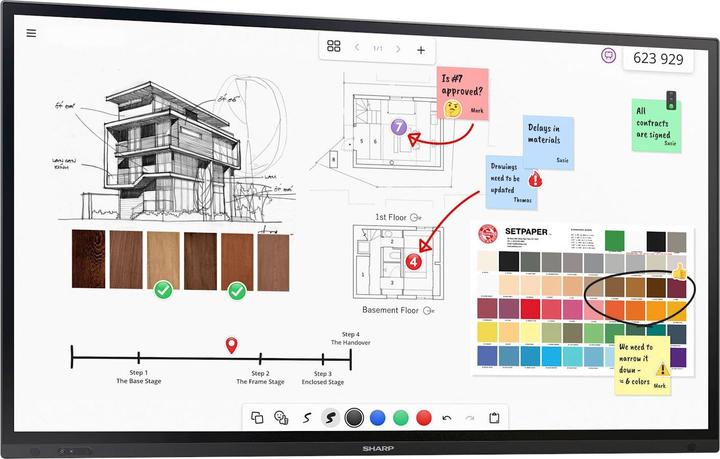 Actual product image Sharp PN-LA862 86IN IWB UHD 500 (3840 x 2160 Pixels, 86")