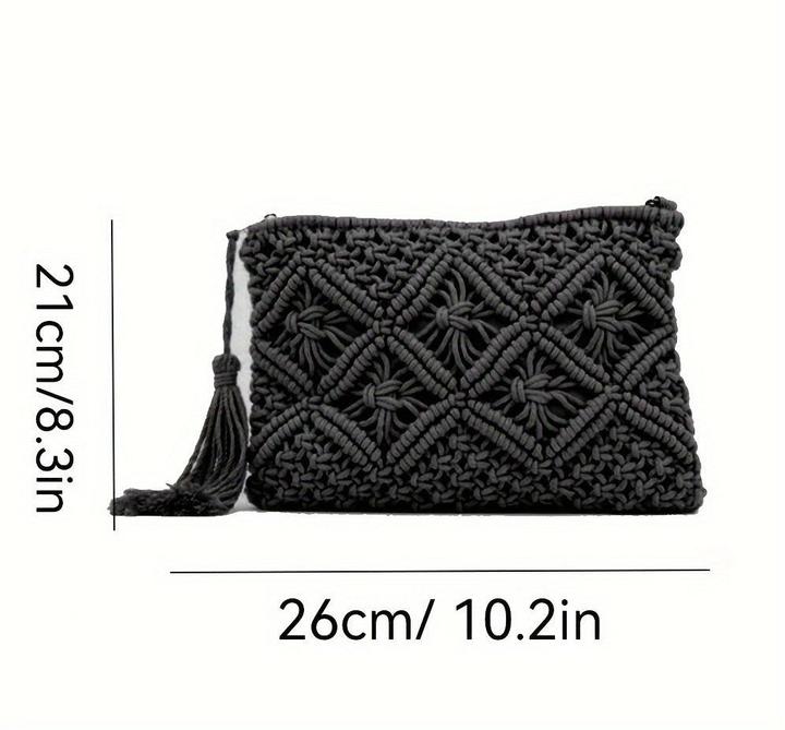 Image du produit Only-Bags.Store Pochette en paille tressée, pochette creuse, pochette de voyage décontractée pour la plage en été