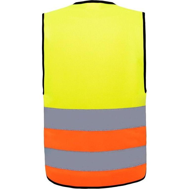 Thumbnail - Korntex, Warnweste + Warnshirt, Kinder Warnweste Aalborg Gelb/Orange mit Reissverschluss & Reflexstreifen S EN 17353  KW...