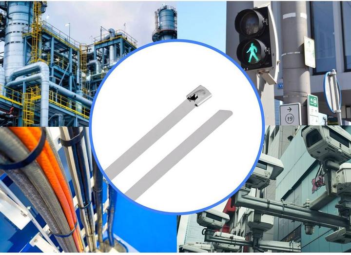 Produktbild Tru Components TC-12647588 Stahlkabelbinder 680 mm 7.9 mm AISI 304 100 St. (Metallkabelbinder, 680 mm, 100 Stk.)