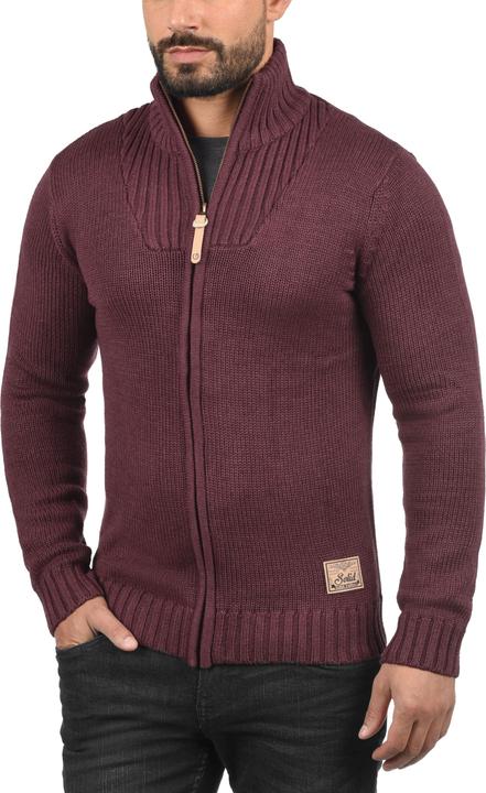Actual product image Solid Poul Men's Cardigan Chunky Knit Jacket With Funnel Neck (3XL)