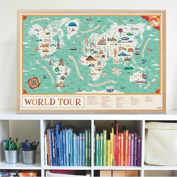 Actual product image Poppik Sticker Learning Poster World Tour