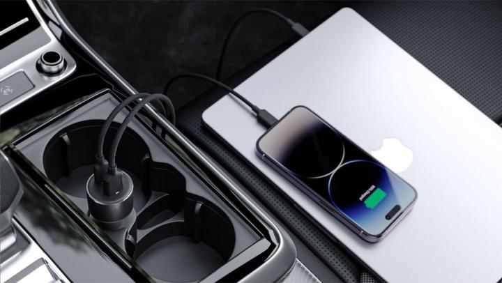 Image du produit Alogic Périphérique de positionnement voiture 100W USB-C+USB-A +USB-C vers câble USB-A