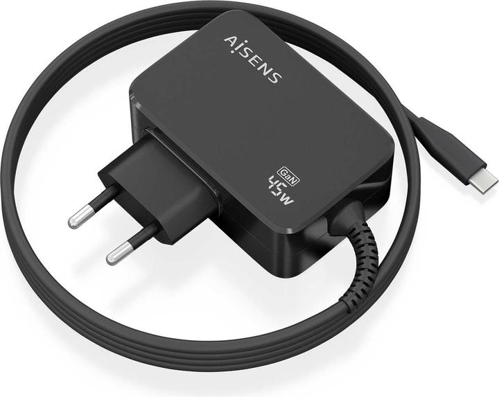 Actual product image Aisens CARGADOR GAN 45W PD3.0 1XUSB-C 1.8M NEGRO (45 W, 1 portion)