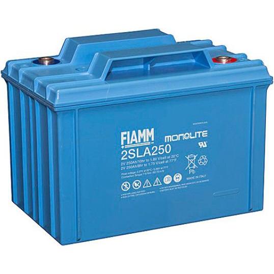 Fiamm, Versorgungsbatterie, Monolite 2SLA250 Blei Akku mit M8 Schraubanschluss 2V, 250000mAh (2 V, 250 Ah)