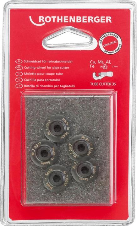 Rothenberger Molette de remplacement Molette Ø 18,5 mm Profondeur de coupe 3 mm Acier trempé fortement allié (Roue de coupe)