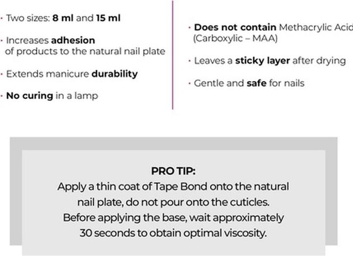 Immagine prodotto Visconti Di Modrone Victoria Vynn Gel Polish TAPE BOND Soak Off Manicure Primer per unghie per un'adesione perfetta 15ml (Trasparente, Smalto per unghie effetto gel)