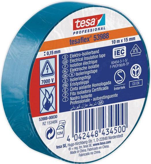 Image du produit tesa 53988-00030-00 Ruban isolant ® Professional bleu (L x l) 10 m x 15 mm 1 (15 mm)