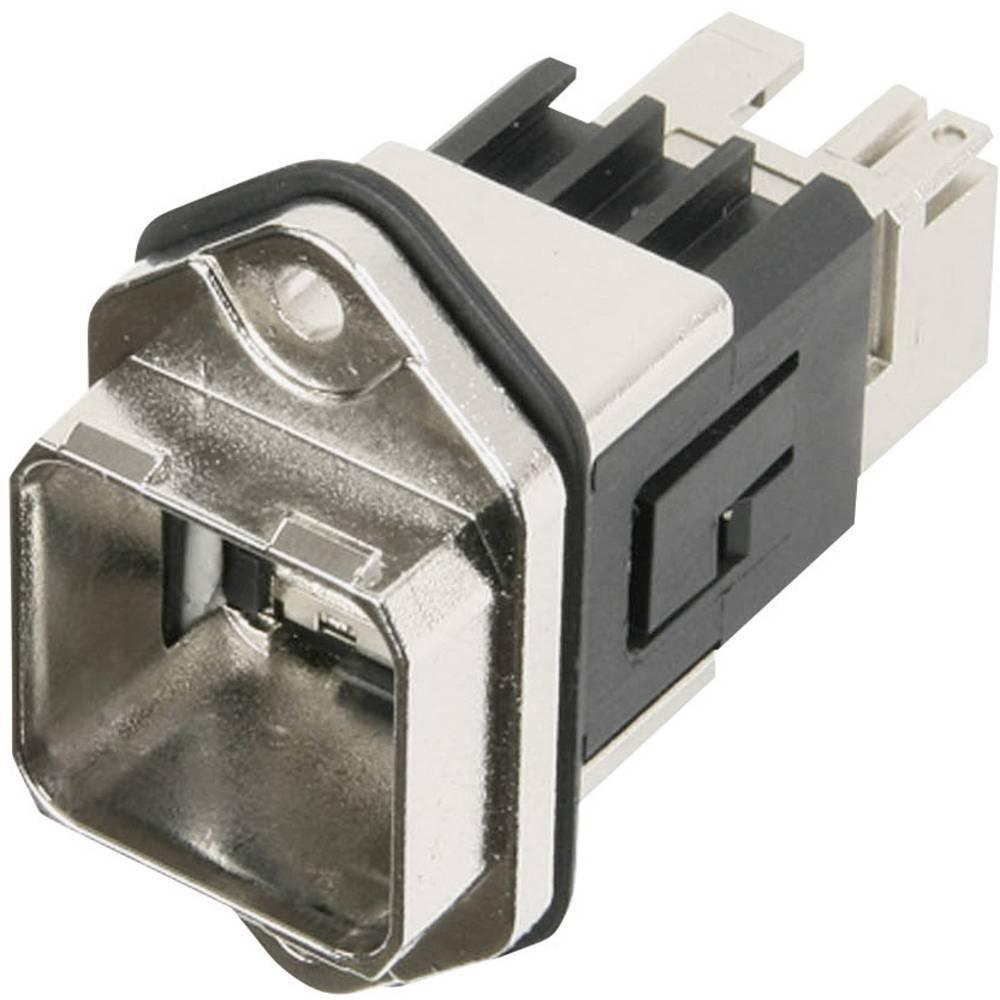Telegärtner RJ45 Steckverbinder Flanschset Variante 14, Elektronikkabel + Stecker, Silber