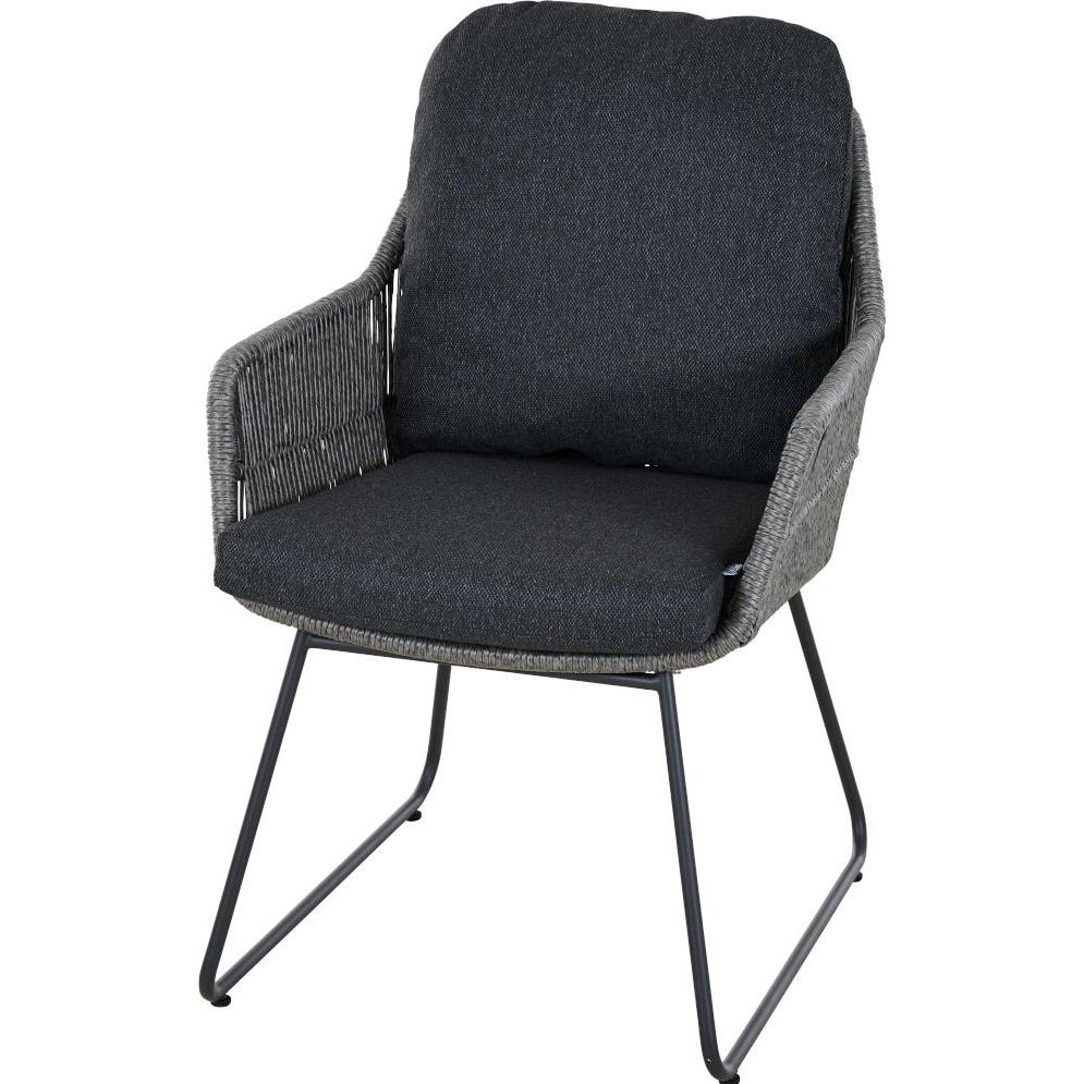 Siena Garden, Sedia da giardino, Fauteuil tressé Twisted Structure acier inoxydable mat antracite