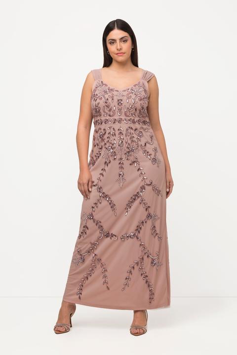 Produktbild Ulla Popken Trägerkleid, Pailletten, A-Linie, V-Ausschnitt, ärmellos (50)