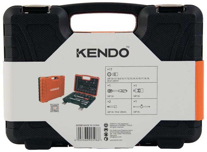 Produktbild Kendo Steckschlüsselsatz 3/8" 22-teilig (10 mm, 11 mm, 12 mm, 13 mm, 14 mm, 15 mm, 16 mm, 17 mm, 18 mm, 19 mm, 20 mm, 21 mm, 22 mm, 6 mm, 7 mm, 8 mm, 9 mm)