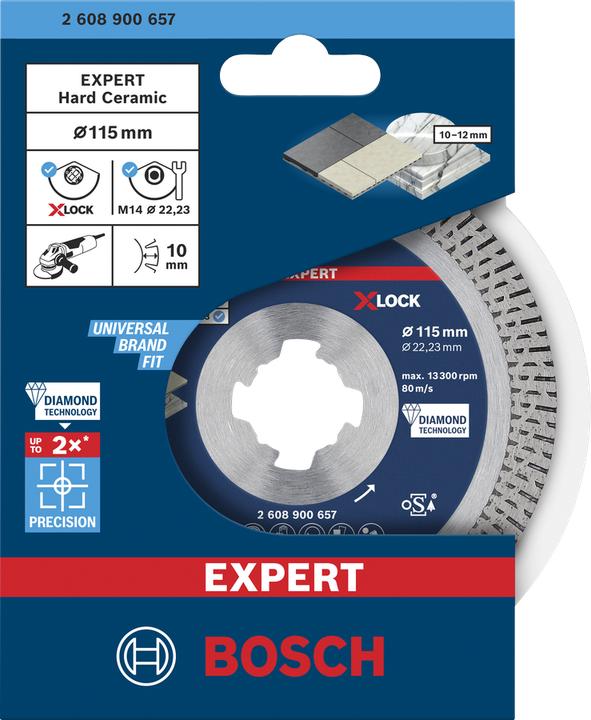 Produktbild Bosch Professional Zubehör EXPERT HardCeramic X-LOCK Diamanttrennscheiben, 115 x 22.23 x 1.4 x 10 mm