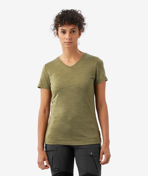 Actual product image Forclaz Merinoshirt Damen kurzarm - Merino Fresh khaki (XS)