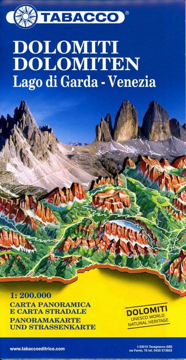 Produktbild Dolomites Road Panoramic Map 1 : 200 000