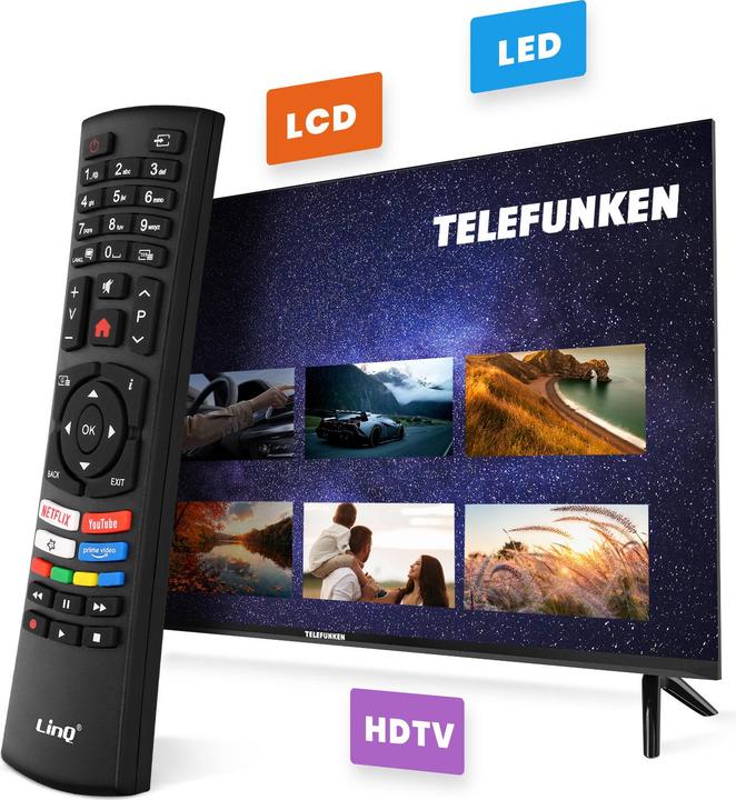 Produktbild LinQ Telefunken TV-Fernbedienung Reichweite 8m (Universal Fernbedienung, Infrarot)