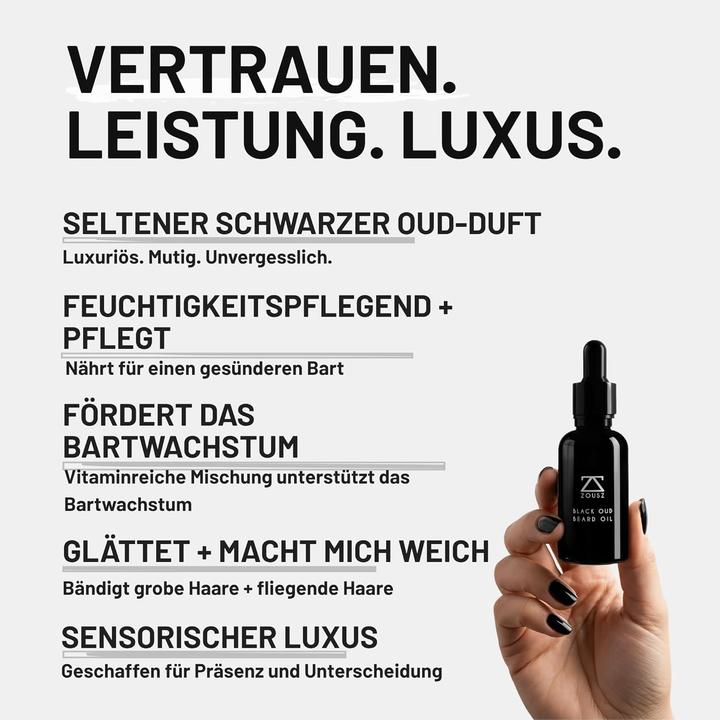 Produktbild Zousz Black Oud Bartöl mit Argan- und Avocadoölen (30 ml)