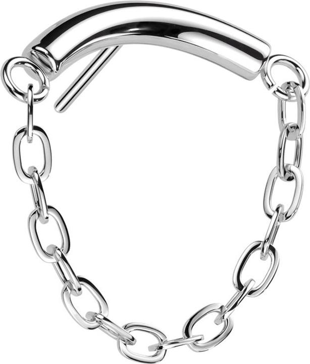 Actual product image Star Piercing Threadless bar silver pendant chain (without brass, Titanium)